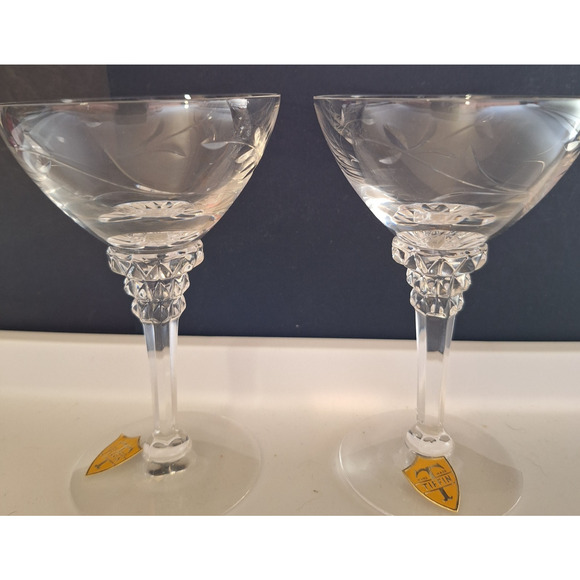 Vintage Tiffin-Franciscan 4.75" Cocktail Glasses ROSE MARIE -Set of 2 - Picture 4 of 6